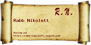 Rabb Nikolett névjegykártya